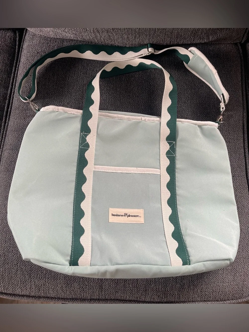 Mint and Green insulated Beach cooler Tote Bag